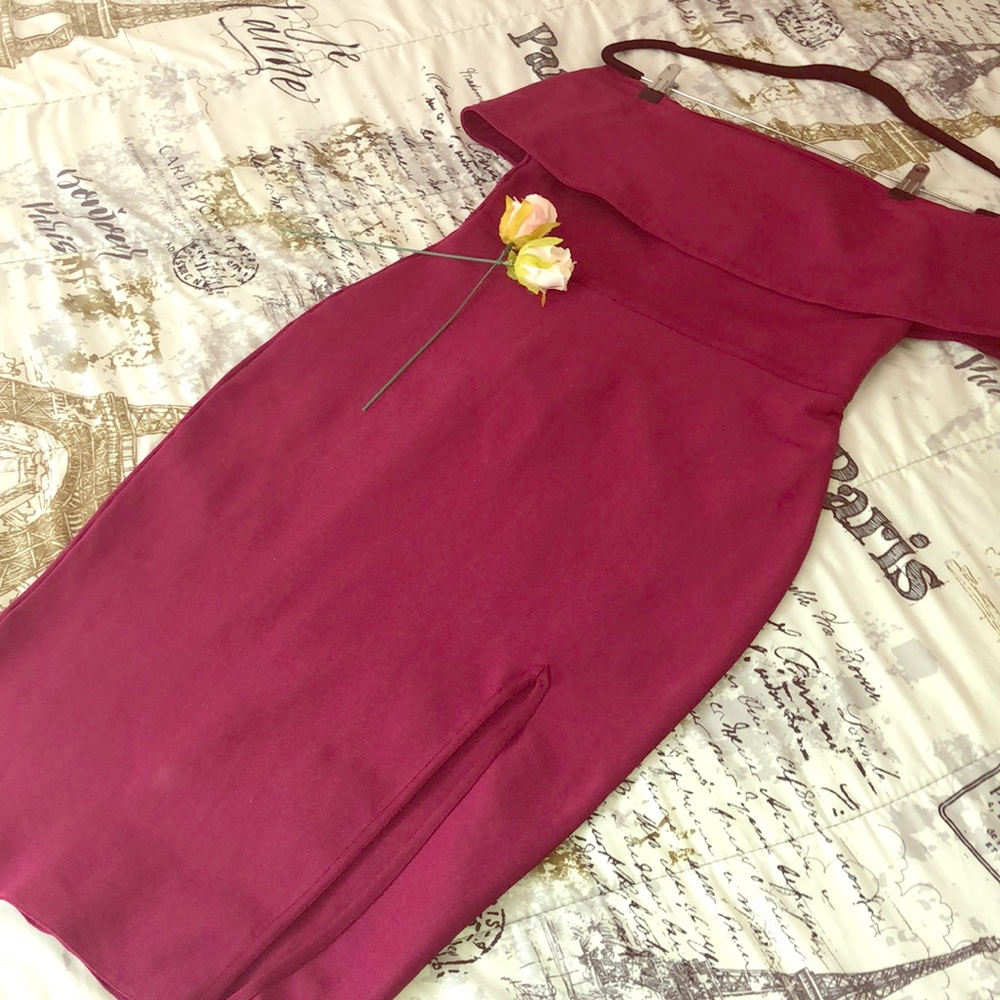Off shoulder body con dress